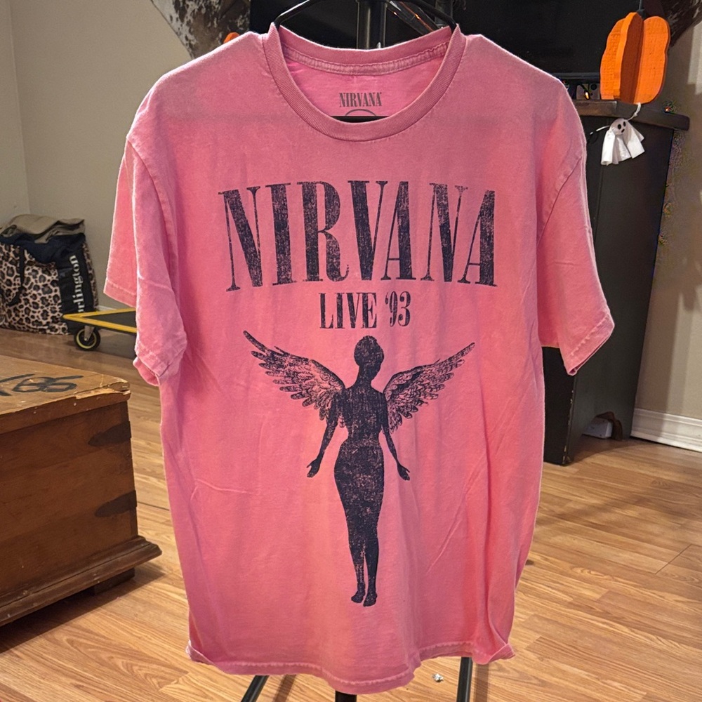 NIRVANA Pink Smiley Face Tee